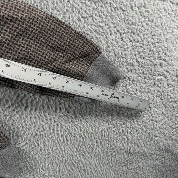 Vintage Old Navy Sweater Men's Large Gray Brown Geometric Pullover Grunge y2k - Picture 6 of 11